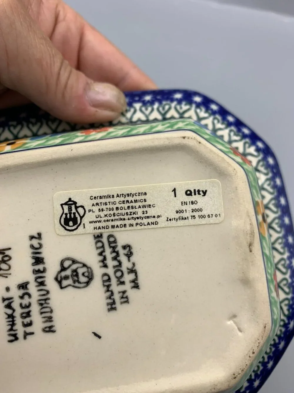 Ceramika Artystyczna Unikat Polish Pottery Baking Dish Casserola  7